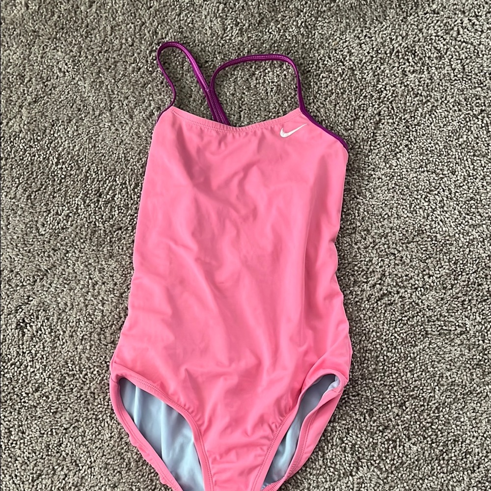 Nike Pink One-Piece Swimsuit Sporty Design